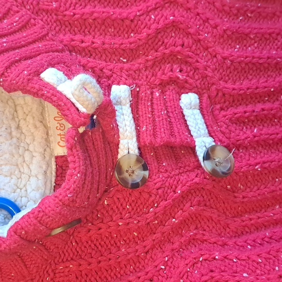 Cat & Jack boys size 2T red speckled sweater w toggle closures - Picture 3 of 5